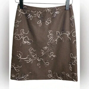 Price Roman Vintage Designer Skirt, Wool  Blend, Chocolate Brown Size 4